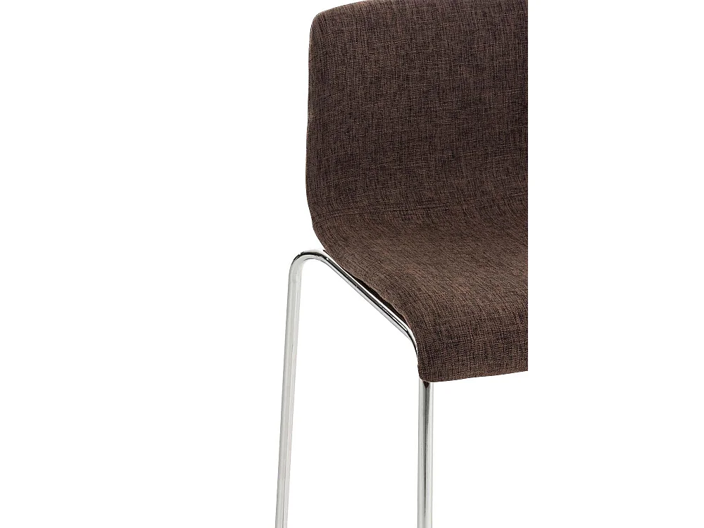 Tabouret de bar - Tissu & Chrome - Marron - Hoover