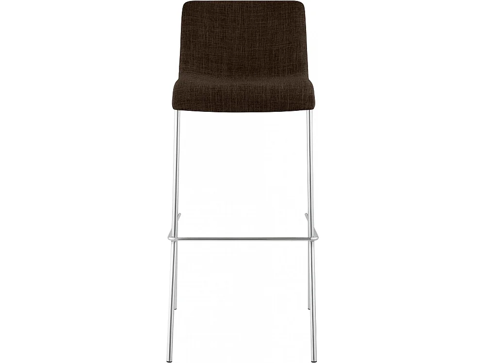 Tabouret de bar - Tissu & Chrome - Marron - Hoover
