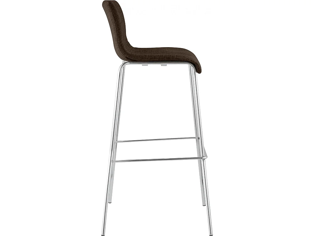 Tabouret de bar - Tissu & Chrome - Marron - Hoover