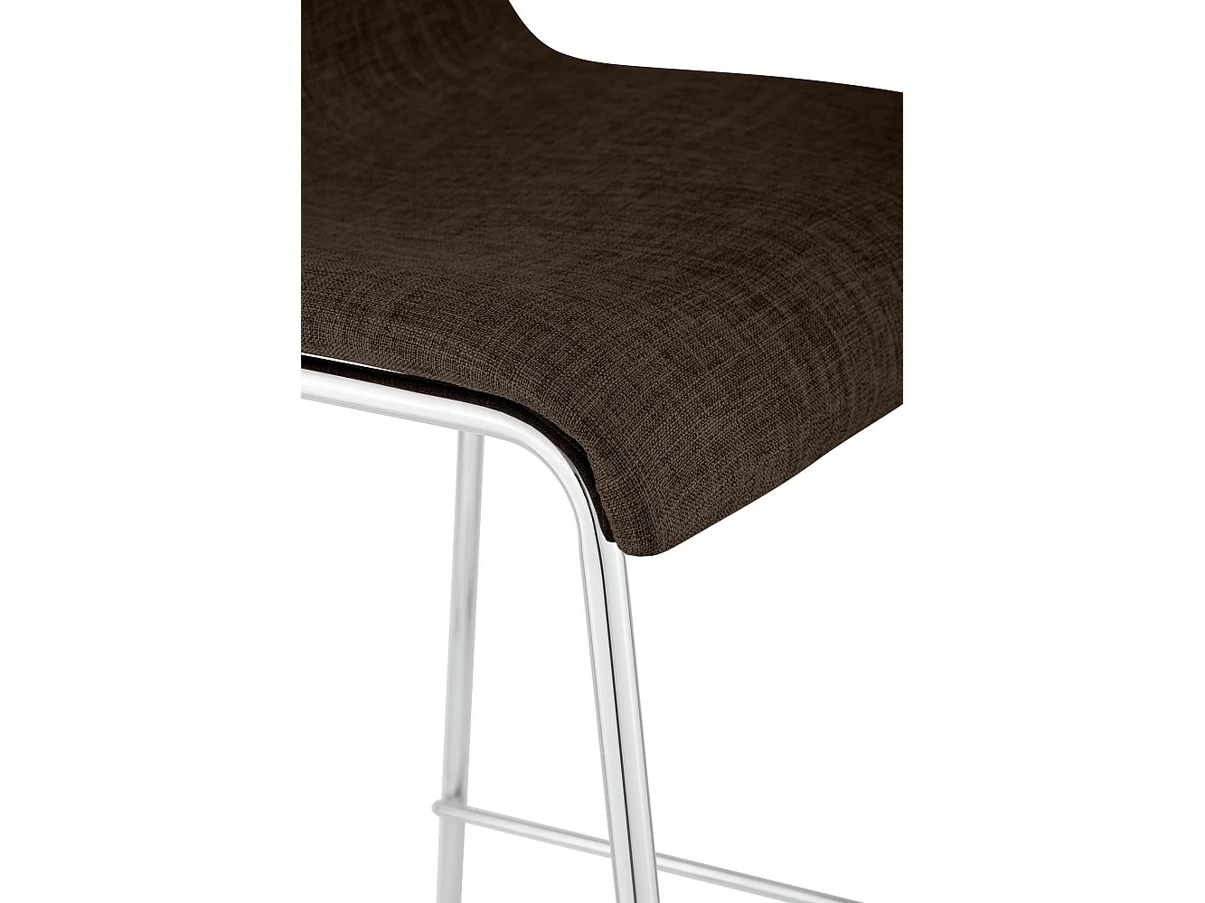 Tabouret de bar - Tissu & Chrome - Marron - Hoover