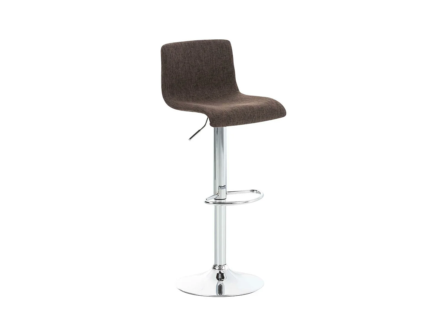 Tabouret de bar - Tissu & Métal chromé - Marron - Hover
