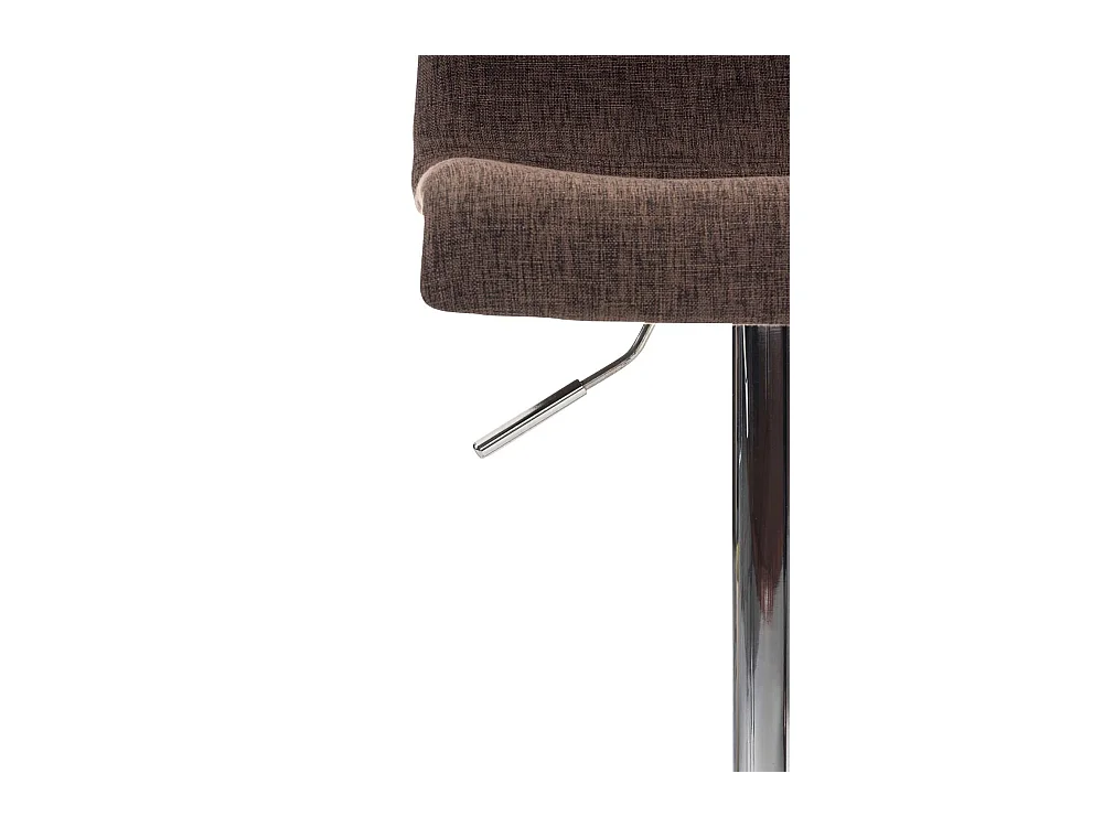 Tabouret de bar - Tissu & Métal chromé - Marron - Hover