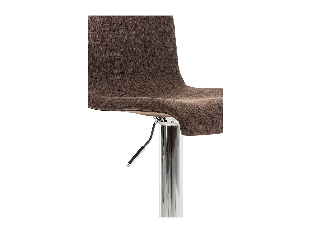 Tabouret de bar - Tissu & Métal chromé - Marron - Hover