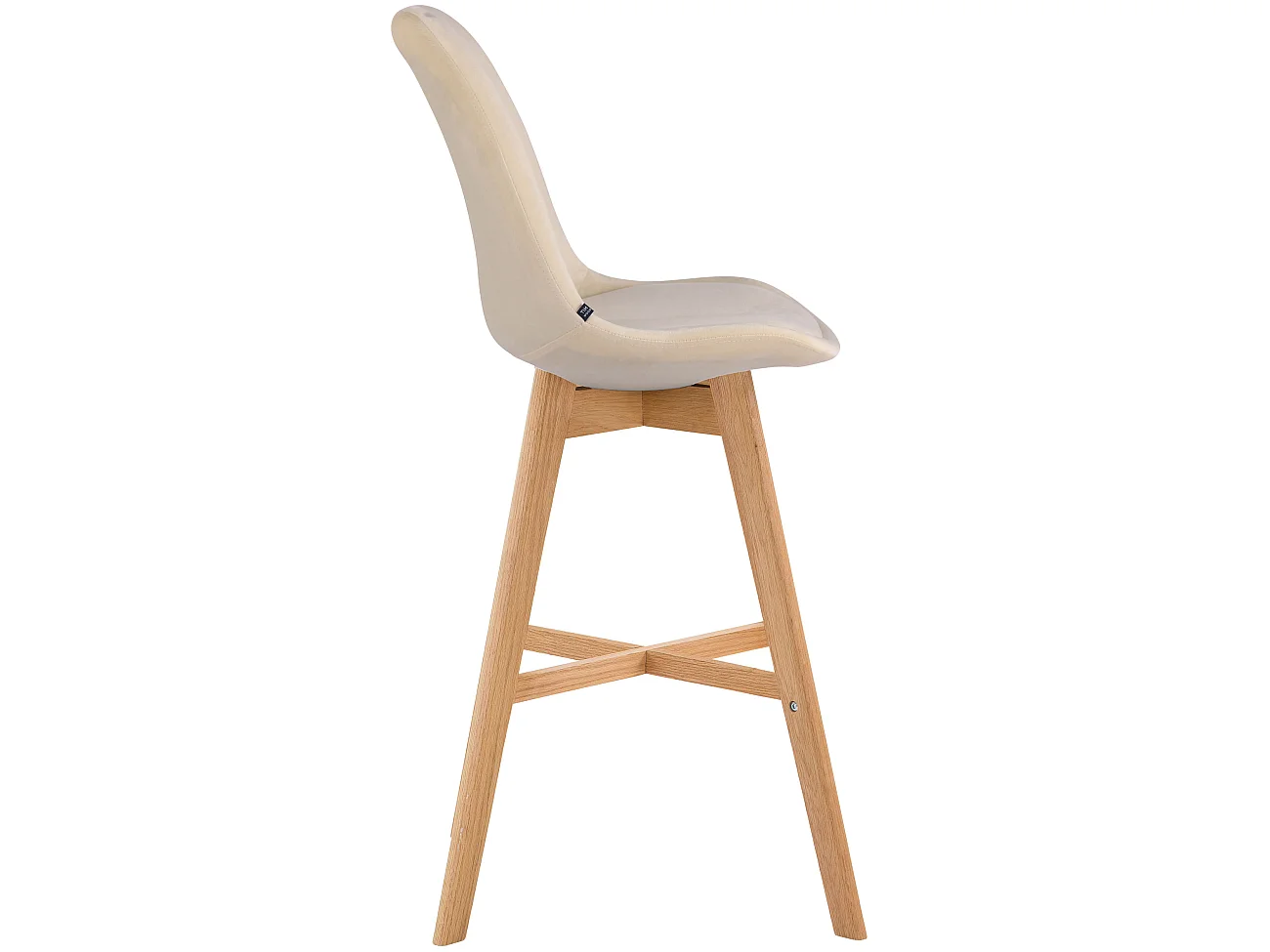 Set van 2  Barkruk - Fluweel & natura - creme - Cannes