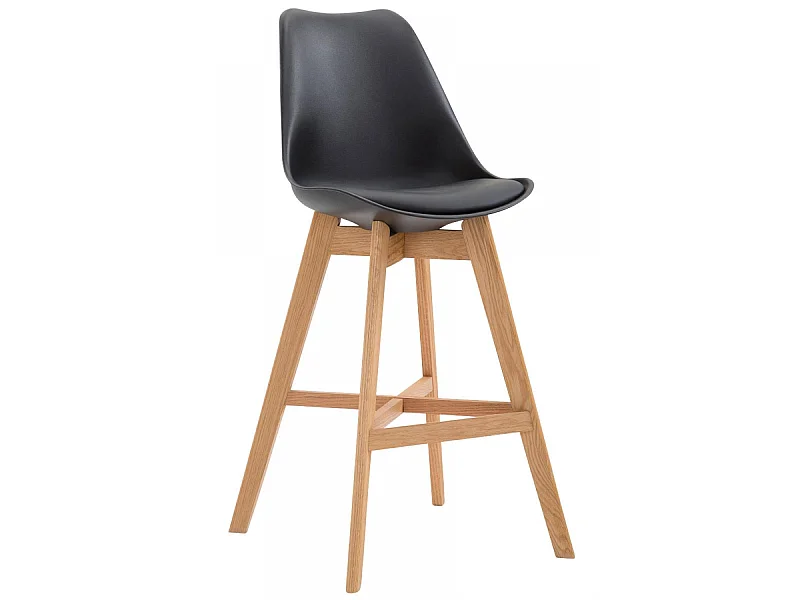 Barhocker - Kunststoff & natura - schwarz - Cannes