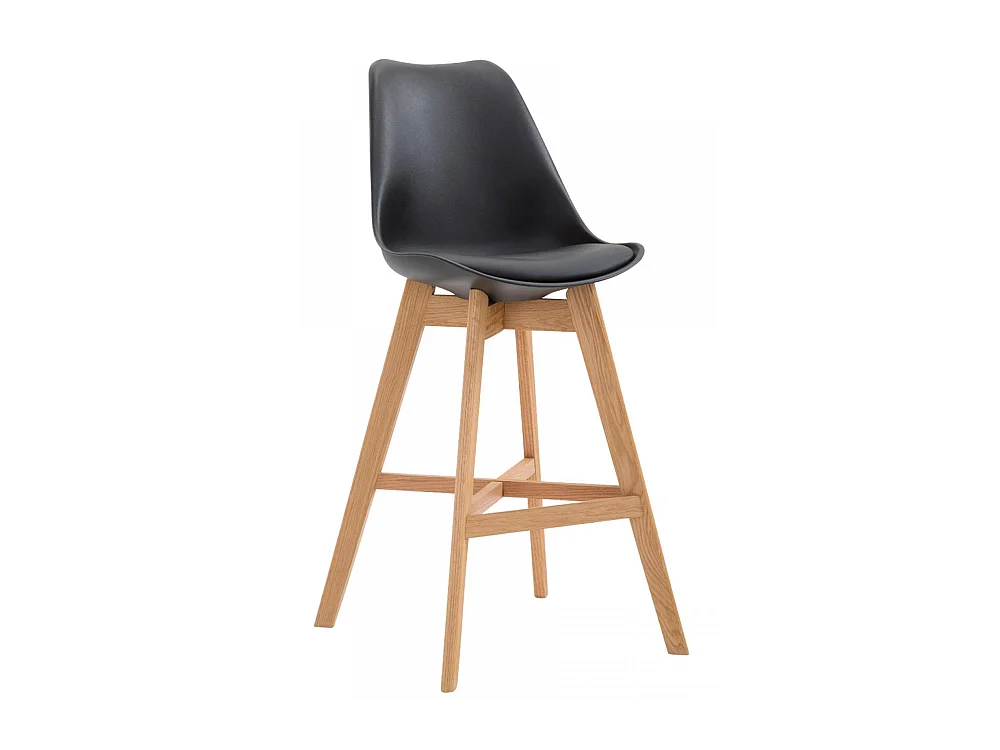 Tabouret de bar - Plastique & Bois - Noir - Cannes