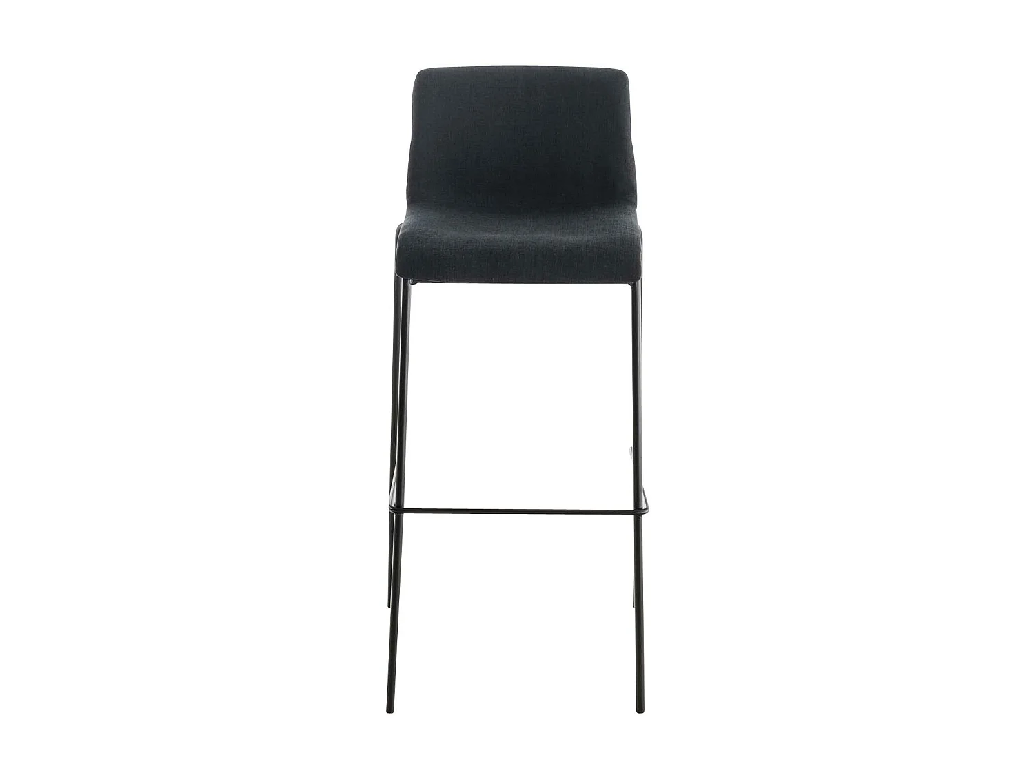 Lot de 2  Tabouret de bar - Tissu & Noir - Noir - Hover