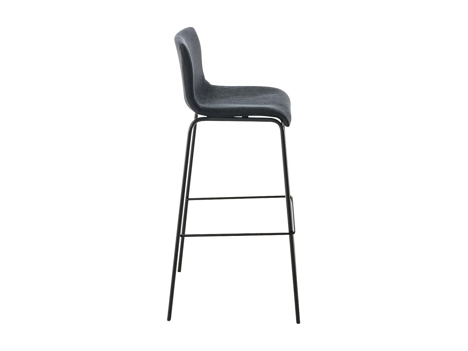 Lot de 2  Tabouret de bar - Tissu & Noir - Noir - Hover
