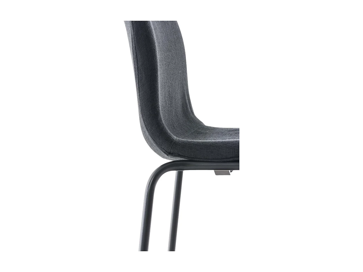 Lot de 2  Tabouret de bar - Tissu & Noir - Noir - Hover