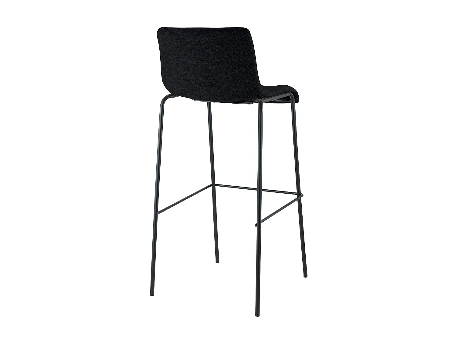 Lot de 2  Tabouret de bar - Tissu & Noir - Noir - Hover