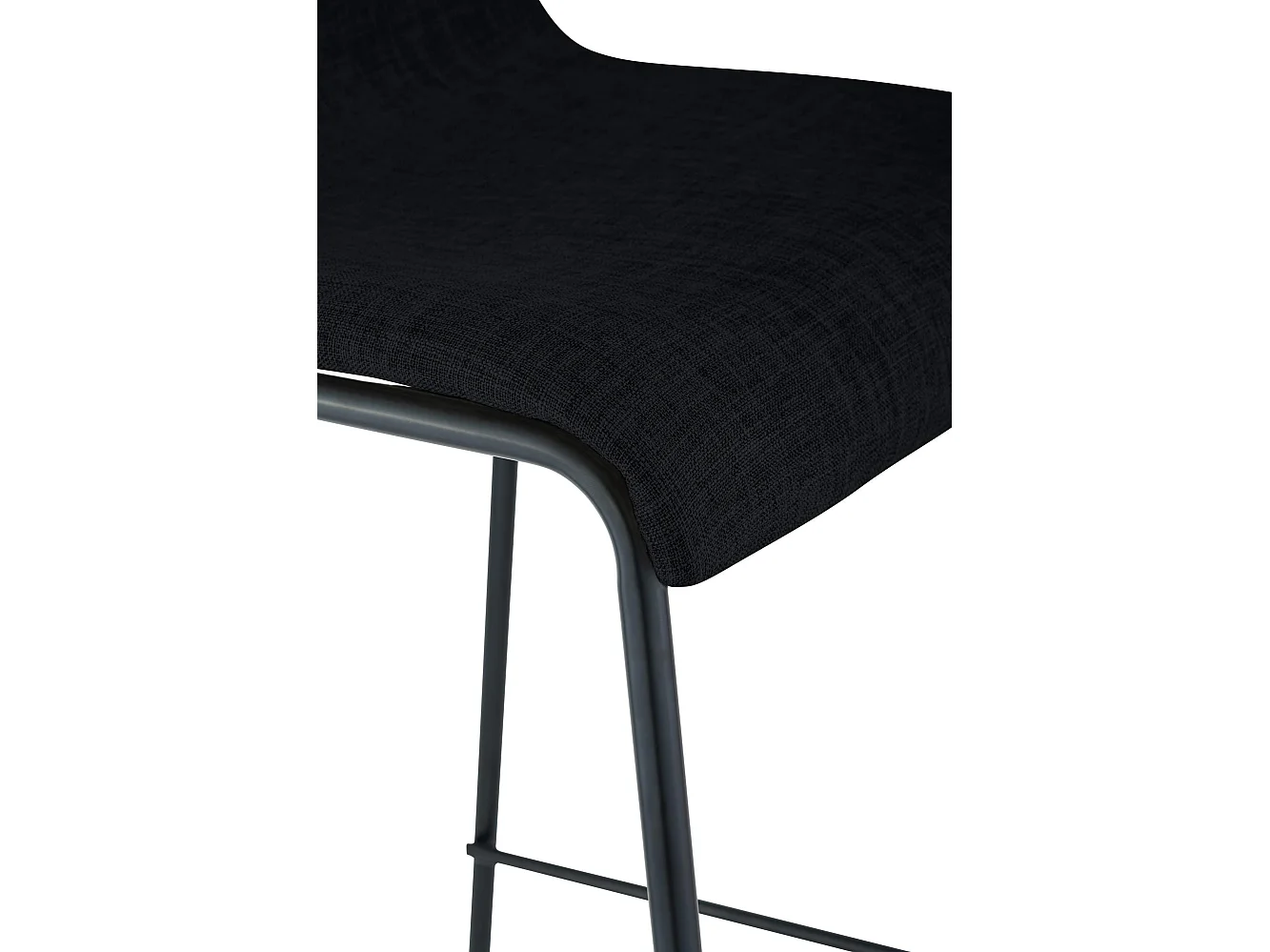 Lot de 2  Tabouret de bar - Tissu & Noir - Noir - Hover