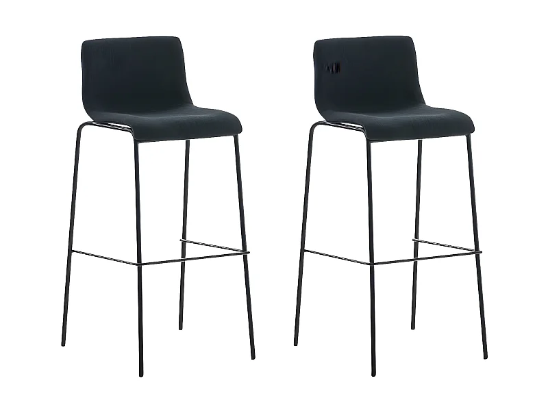 2er Set Barhocker - Stoff & schwarz - schwarz - Hover