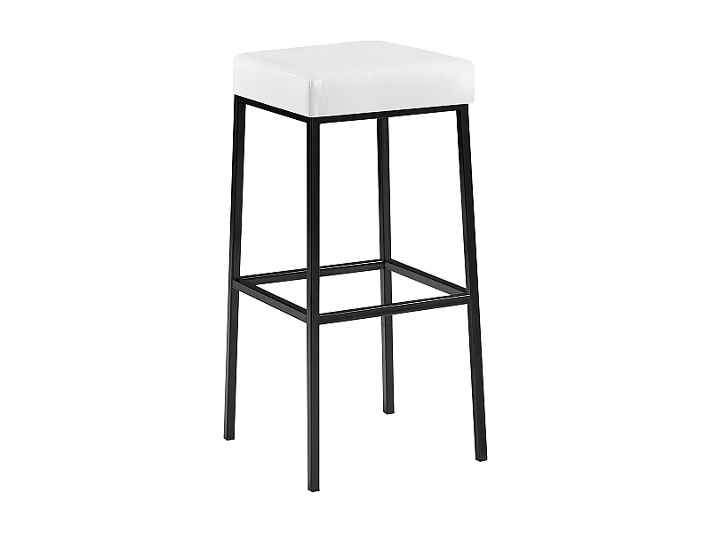 Tabouret de bar - Similicuir & Noir - Blanc - Montreal 85