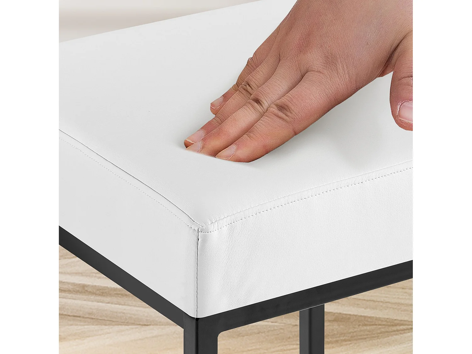 Tabouret de bar - Similicuir & Noir - Blanc - Montreal 85