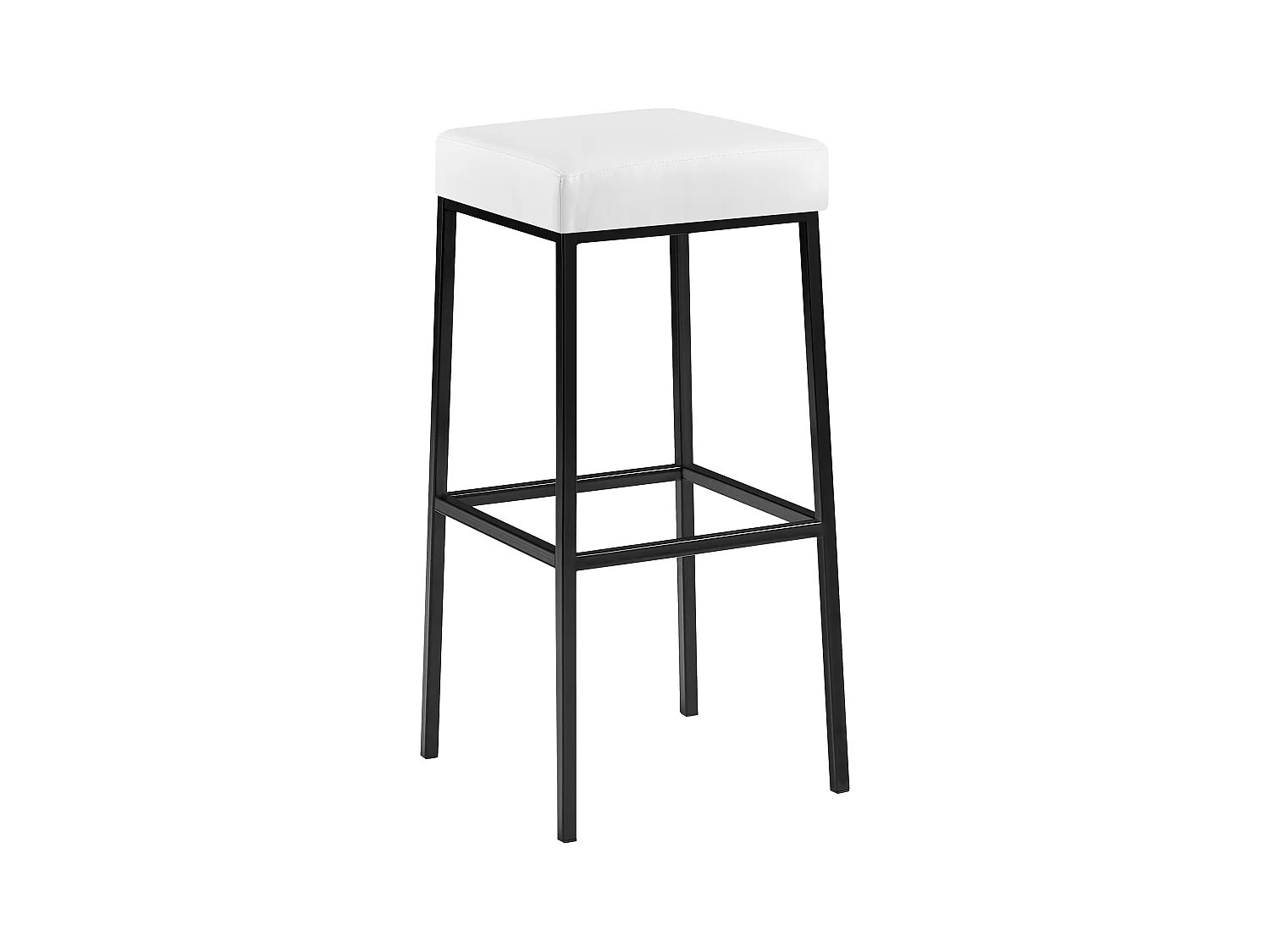 Tabouret de bar - Similicuir & Noir - Blanc - Montreal 85