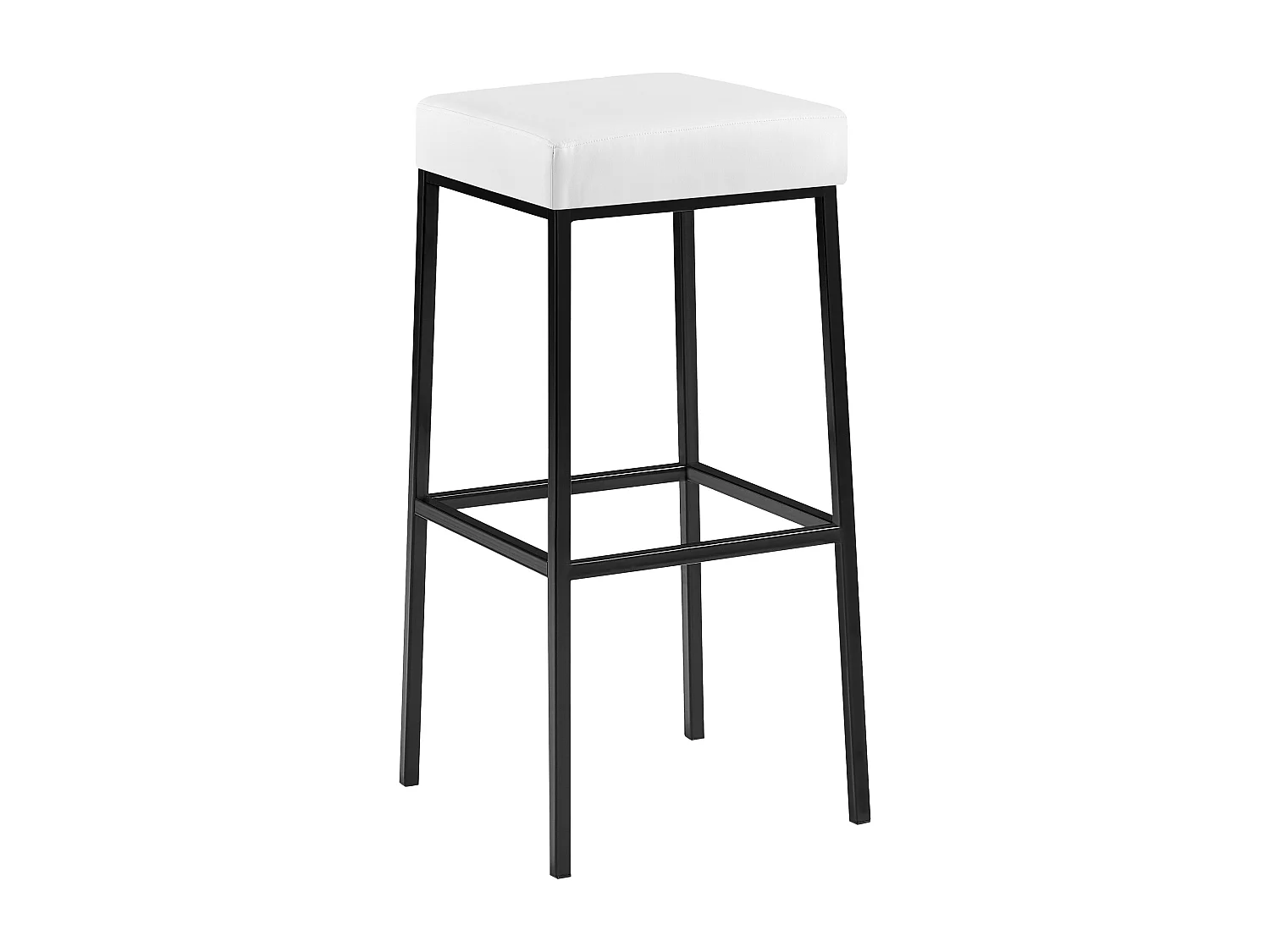 Tabouret de bar - Similicuir & Noir - Blanc - Montreal 85