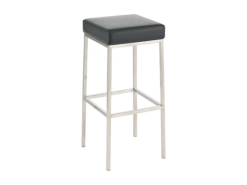 Tabouret de bar - Similicuir & Acier inoxydable - Noir - Montreal 85