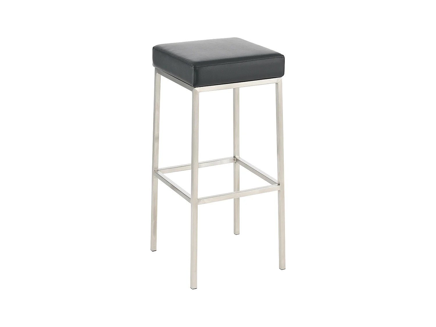 Tabouret de bar - Similicuir & Acier inoxydable - Noir - Montreal 85