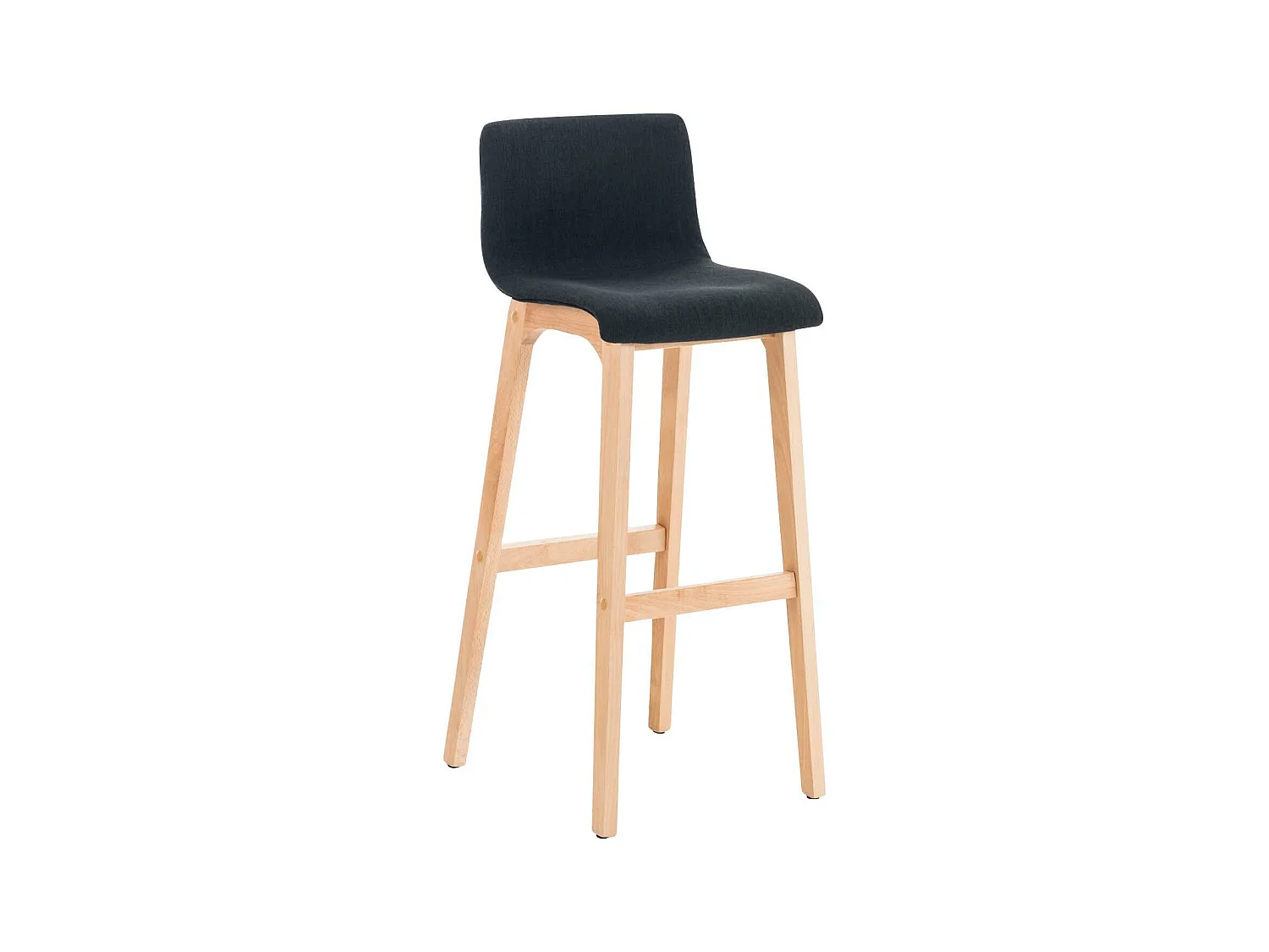 Tabouret de bar - Tissu & Bois - Noir - Hover