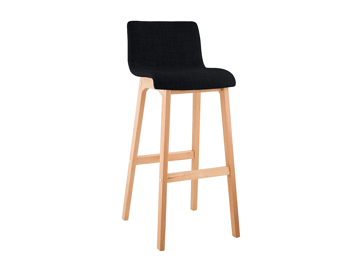 Tabouret de bar - Tissu - Noir - Hoover