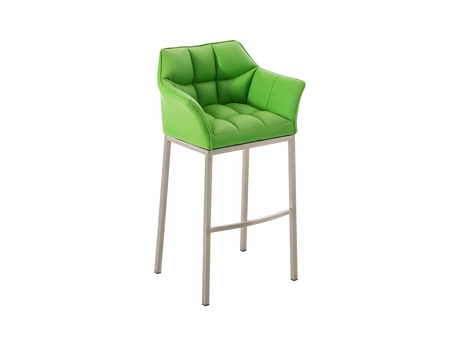 Tabouret de bar - Similicuir & Acier inoxydable - Vert - Damaso