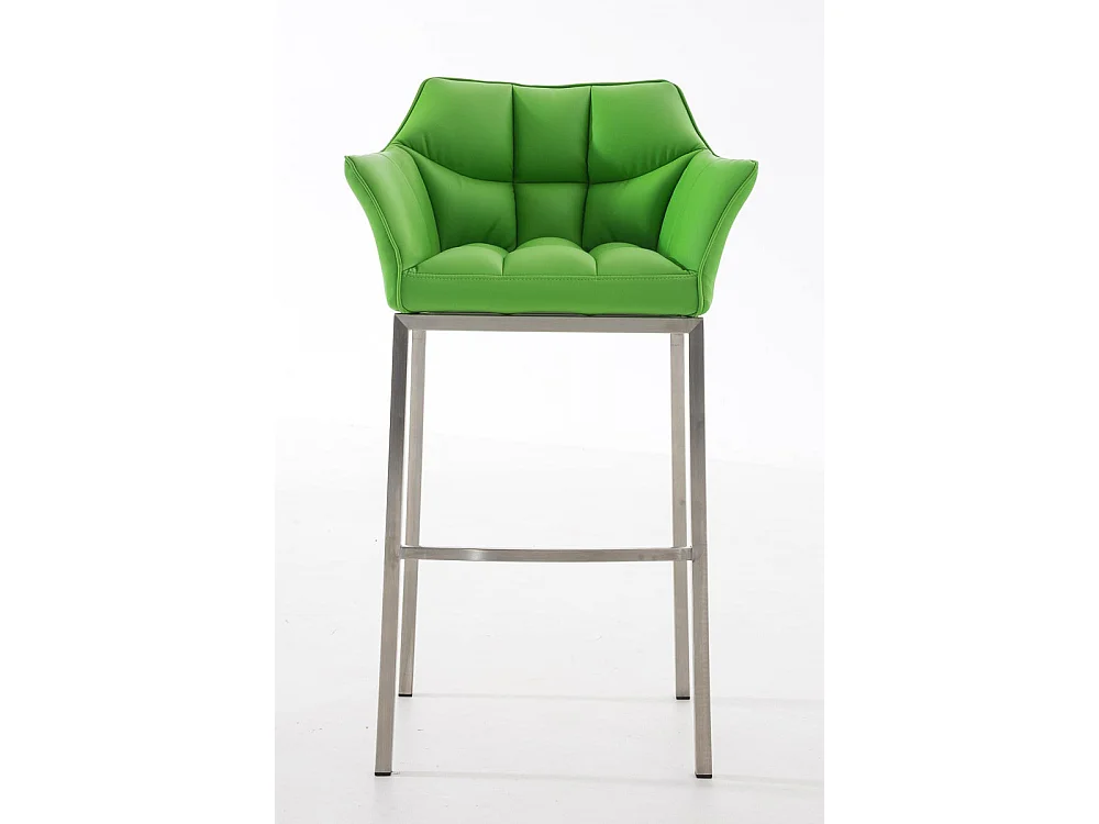 Tabouret de bar - Similicuir & Acier inoxydable - Vert - Damaso