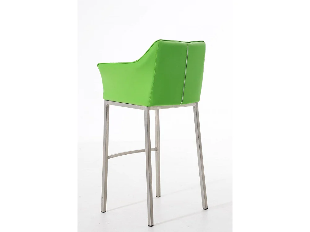 Tabouret de bar - Similicuir & Acier inoxydable - Vert - Damaso