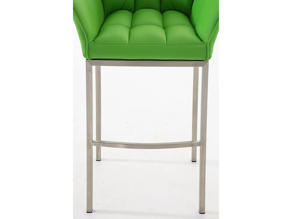 Tabouret de bar - Similicuir & Acier inoxydable - Vert - Damaso