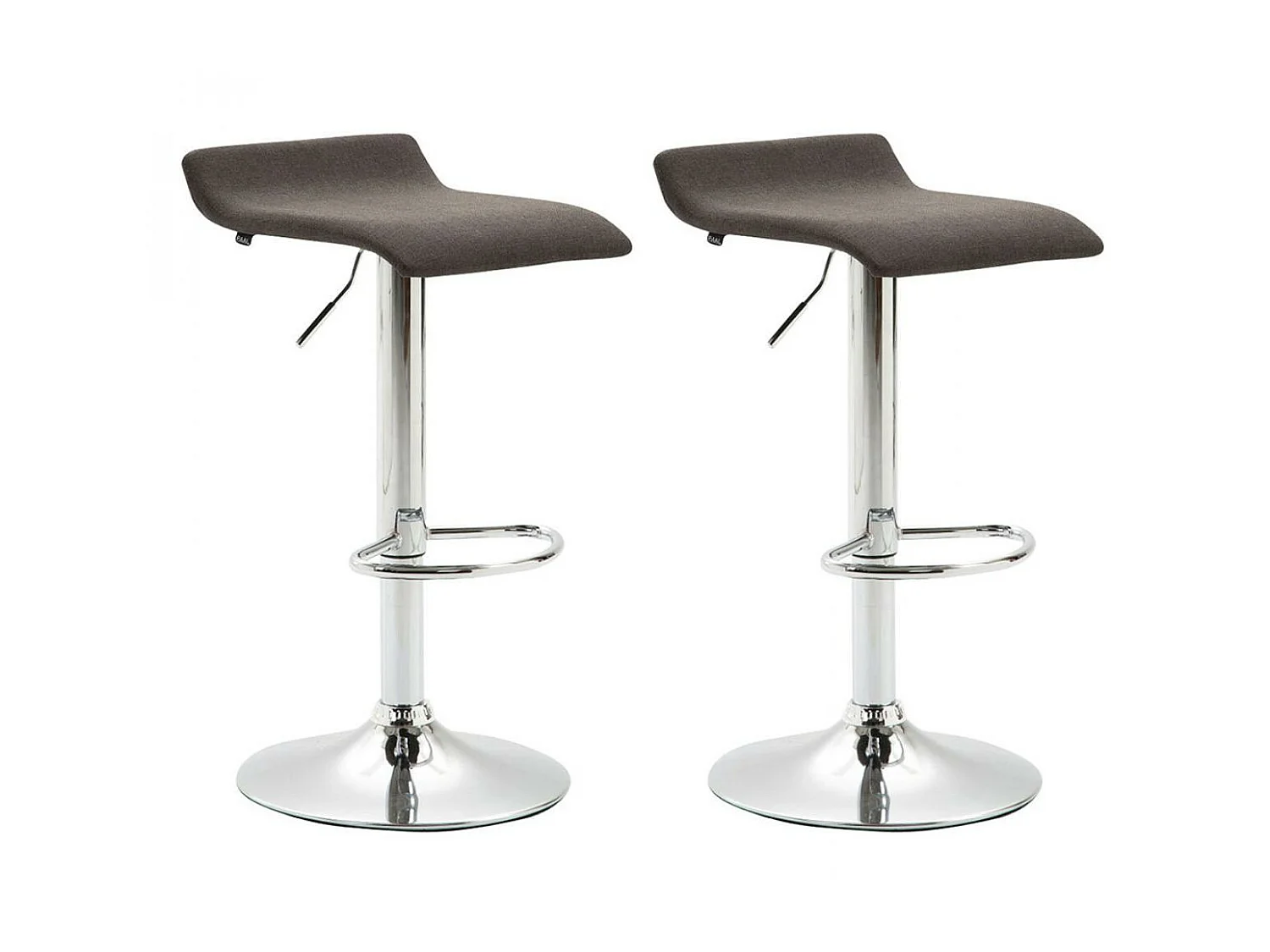 Lot de 2  Tabouret de bar - Tissu & Antique clair - Gris foncé - Dyn V2