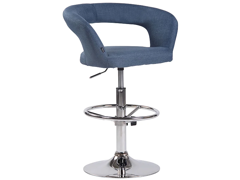 Tabouret de bar - Tissu - Bleu - Jaen