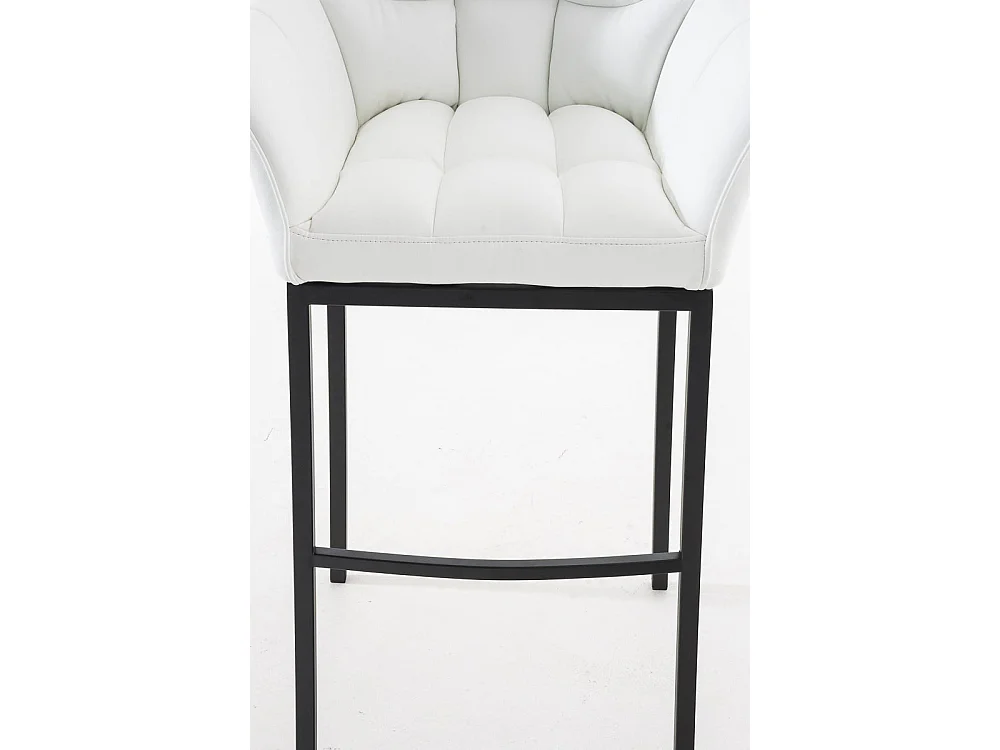 Lot de 2  Tabouret de bar - Similicuir & Noir - Blanc - DAMASO