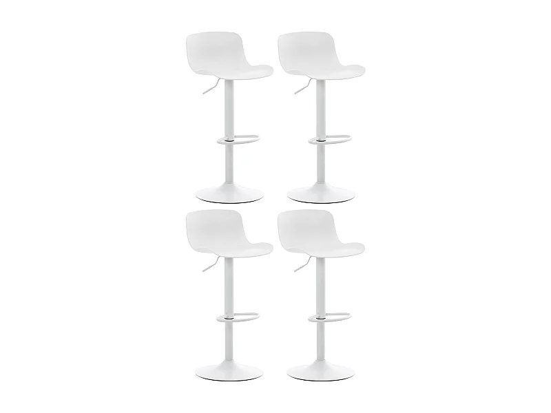 4er Set Barhocker - Kunststoff - weiß - Almada