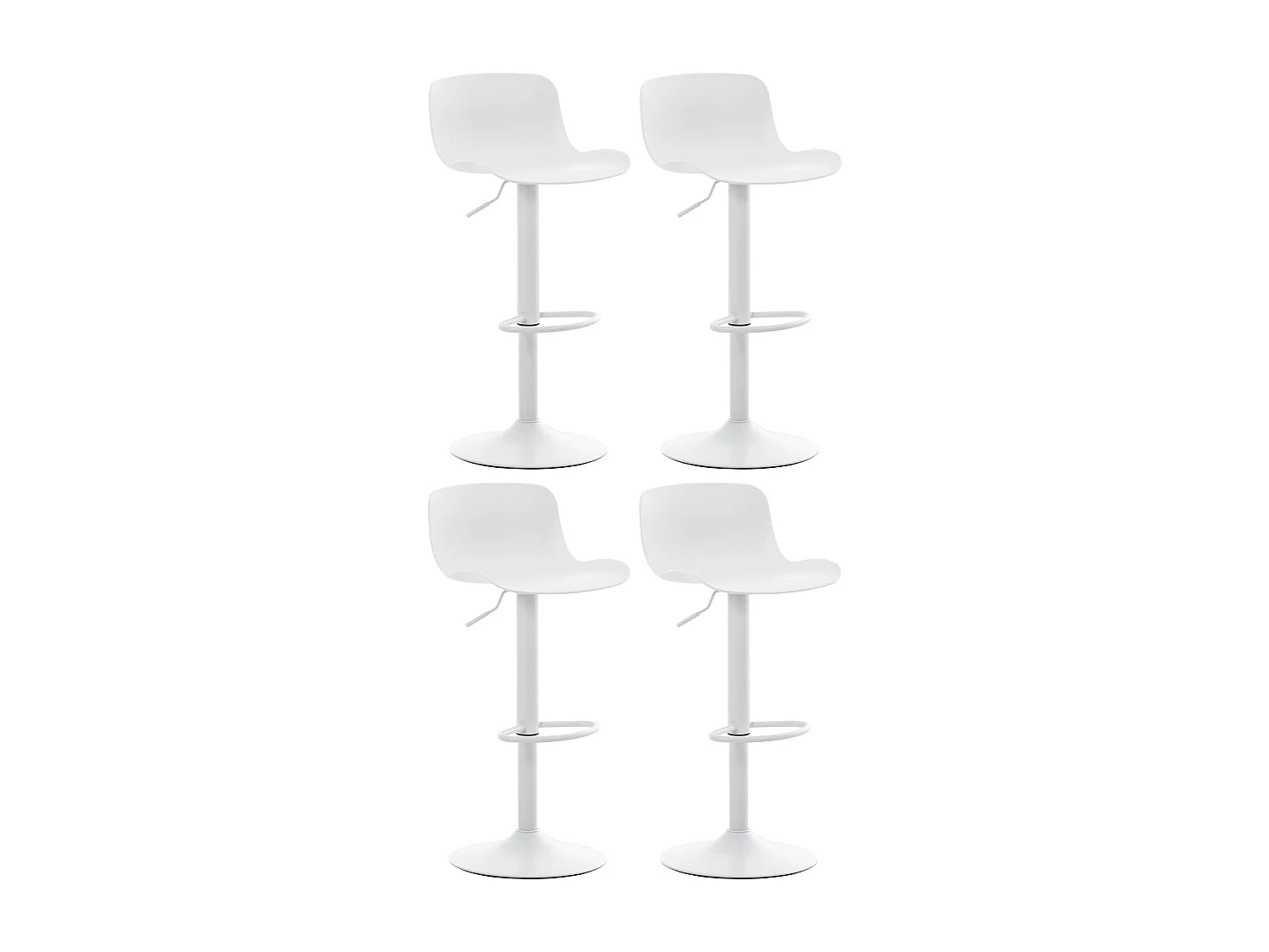 Set van 4  Barkruk - Kunststof - wit - Almada