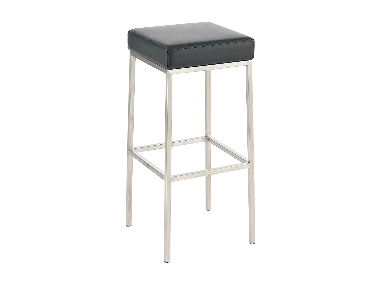 Tabouret de bar - Similicuir & Acier inoxydable - Noir - Montreal 80