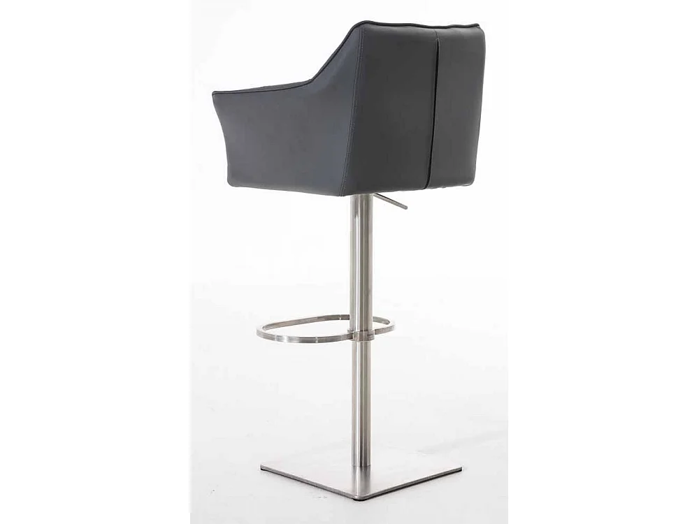 Lot de 2  Tabouret de bar - Similicuir & Acier inoxydable - Gris - Damaso