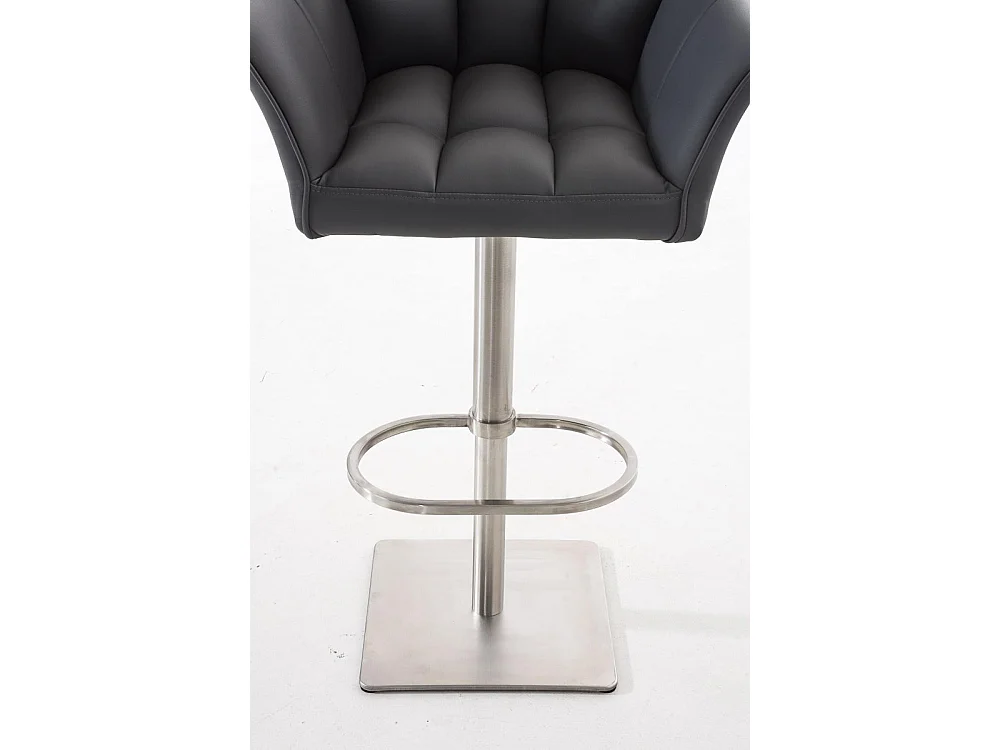 Lot de 2  Tabouret de bar - Similicuir & Acier inoxydable - Gris - Damaso