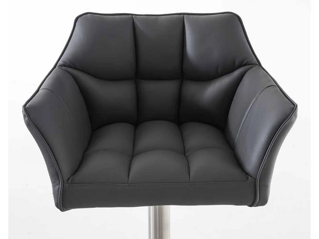 Lot de 2  Tabouret de bar - Similicuir & Acier inoxydable - Gris - Damaso