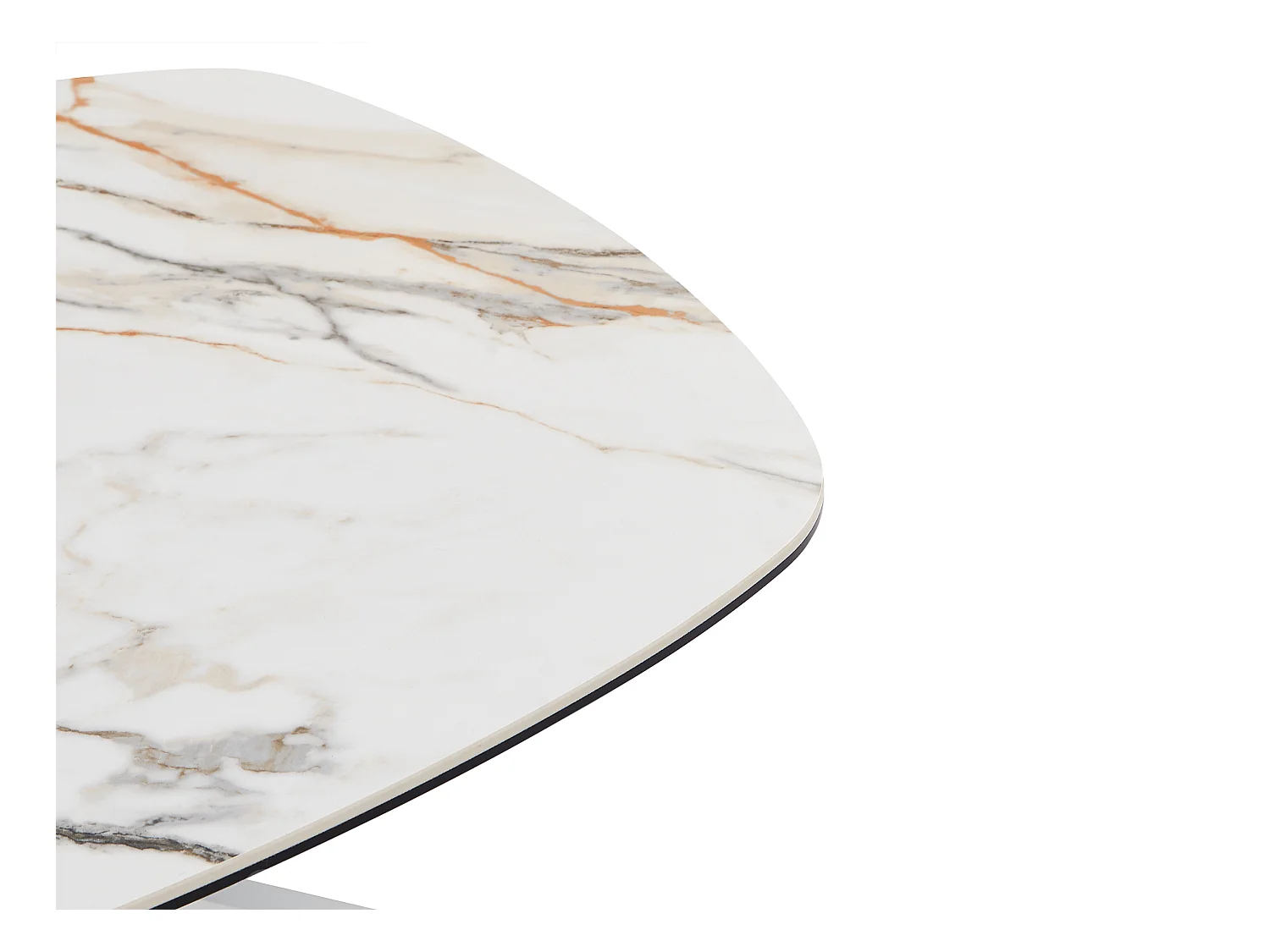 Couchtisch - Sicherheitsglas, Keramik & Metall - Marmor-Optik Weiß - DERIYA von Maison Céphy