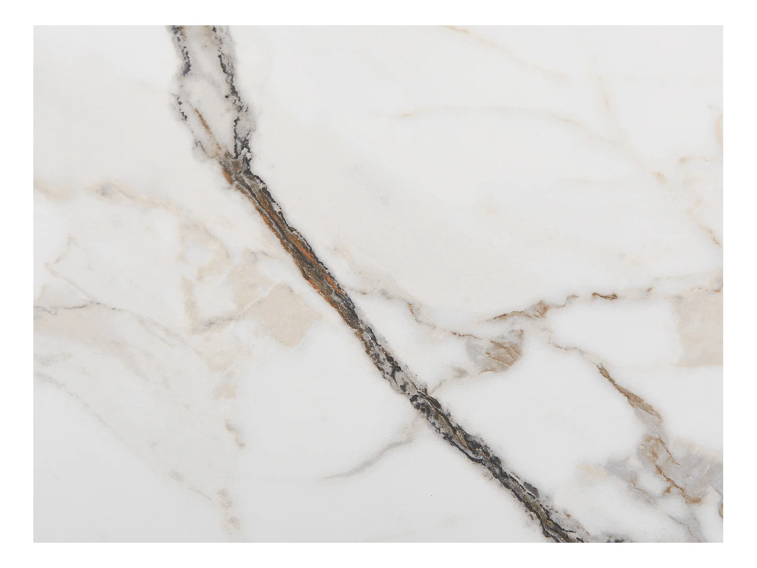 Couchtisch - Sicherheitsglas, Keramik & Metall - Marmor-Optik Weiß - DERIYA von Maison Céphy