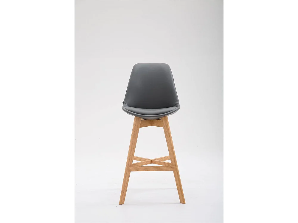 Tabouret de bar - Similicuir & Nature - Gris - Cannes