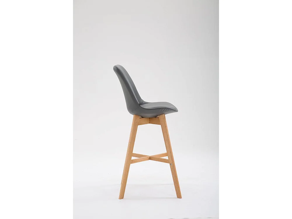 Tabouret de bar - Similicuir & Nature - Gris - Cannes