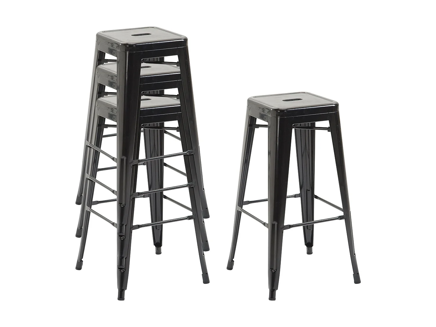 Tabouret de bar - Métal & Métal - Noir - Joshua