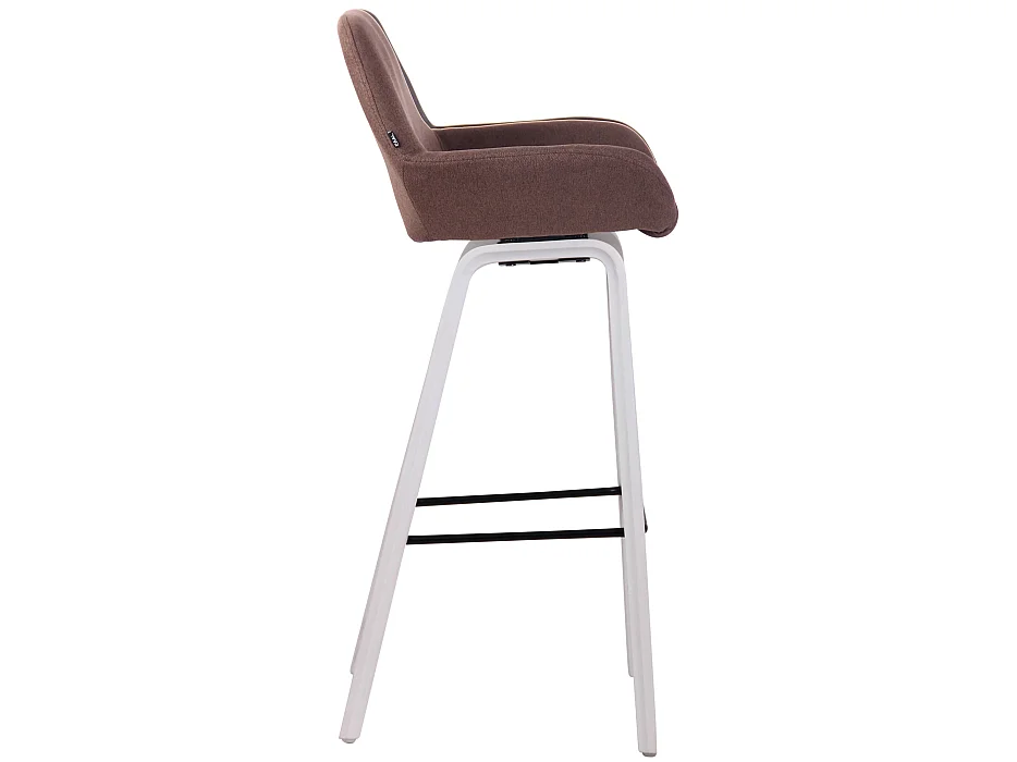 Tabouret de bar - Tissu & Bois - Marron - Newnan