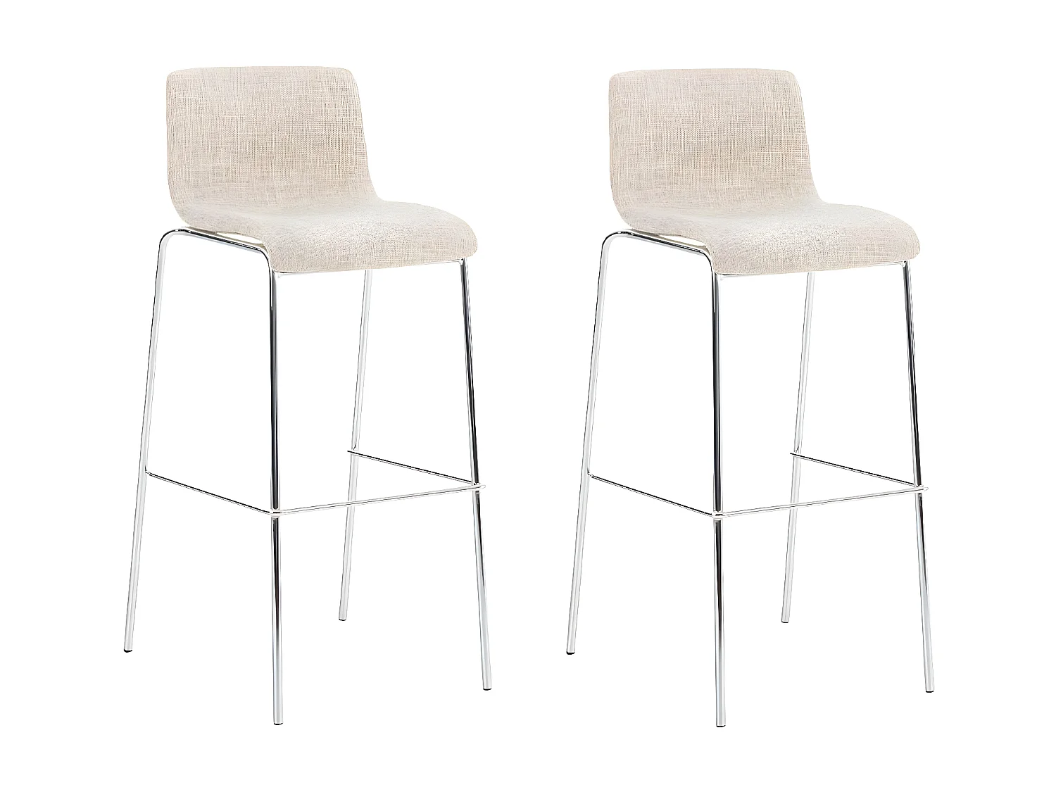 Set van 2  Barkruk - Stof & chroom - creme - Hover