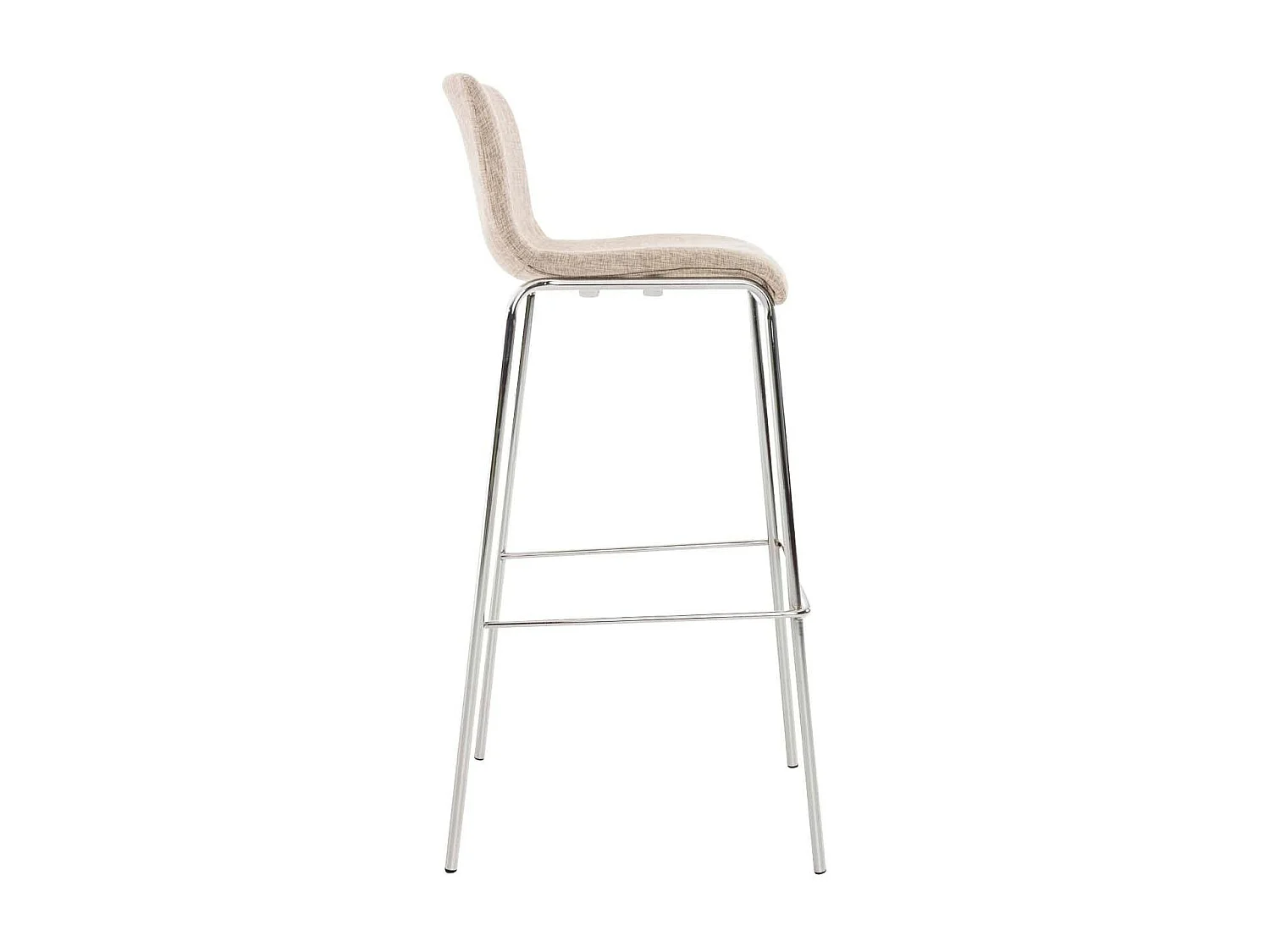 Lot de 2  Tabouret de bar - Tissu & Chrome - Crème - Hover