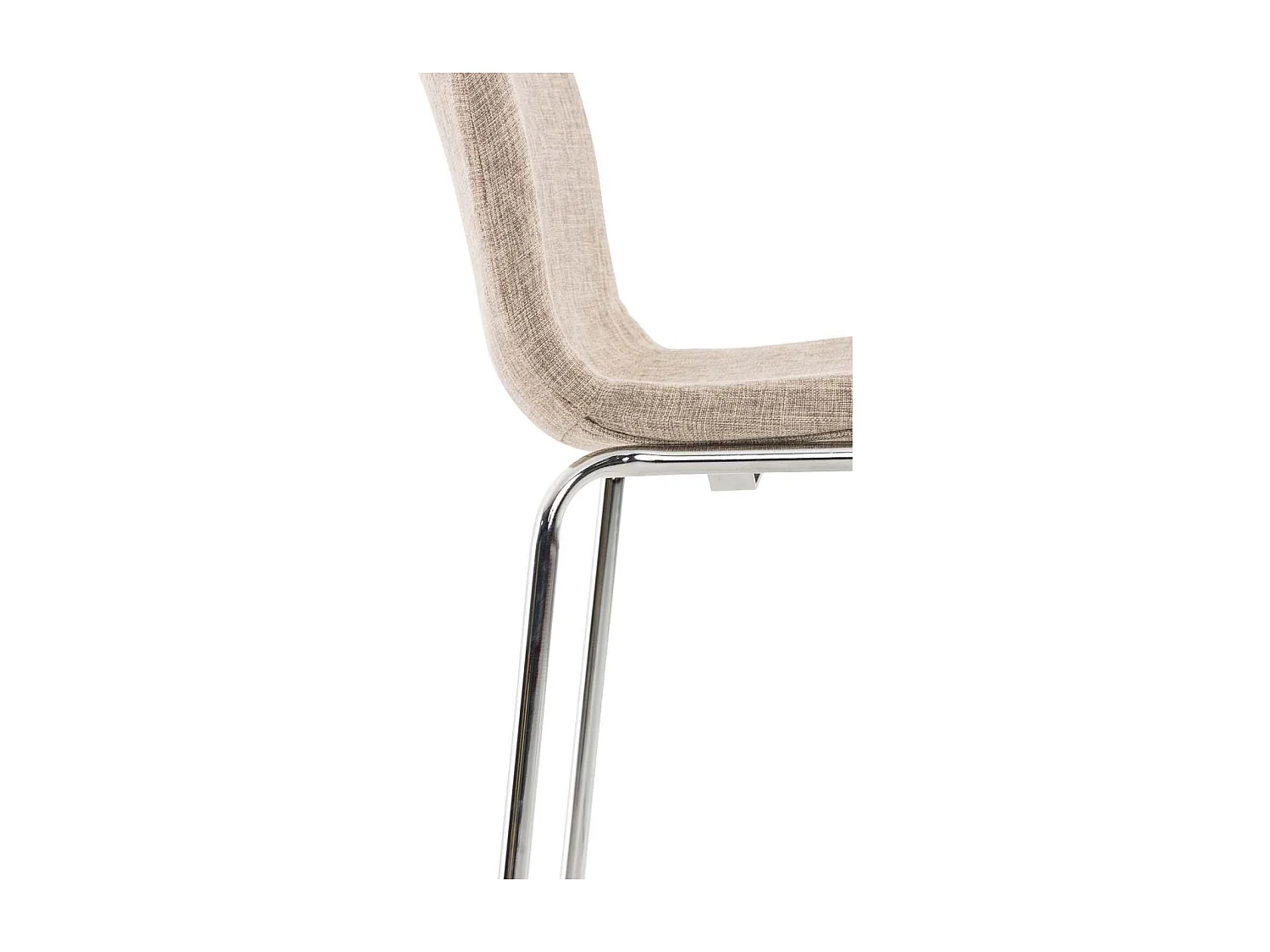 Lot de 2  Tabouret de bar - Tissu & Chrome - Crème - Hover