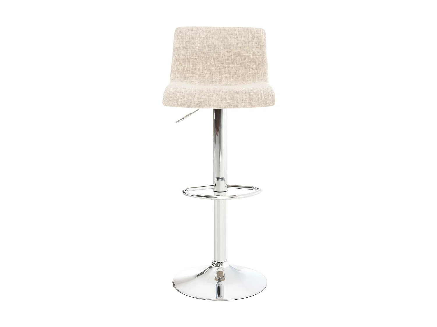 Lot de 2  Tabouret de bar - Tissu & Métal chromé - Crème - Hover