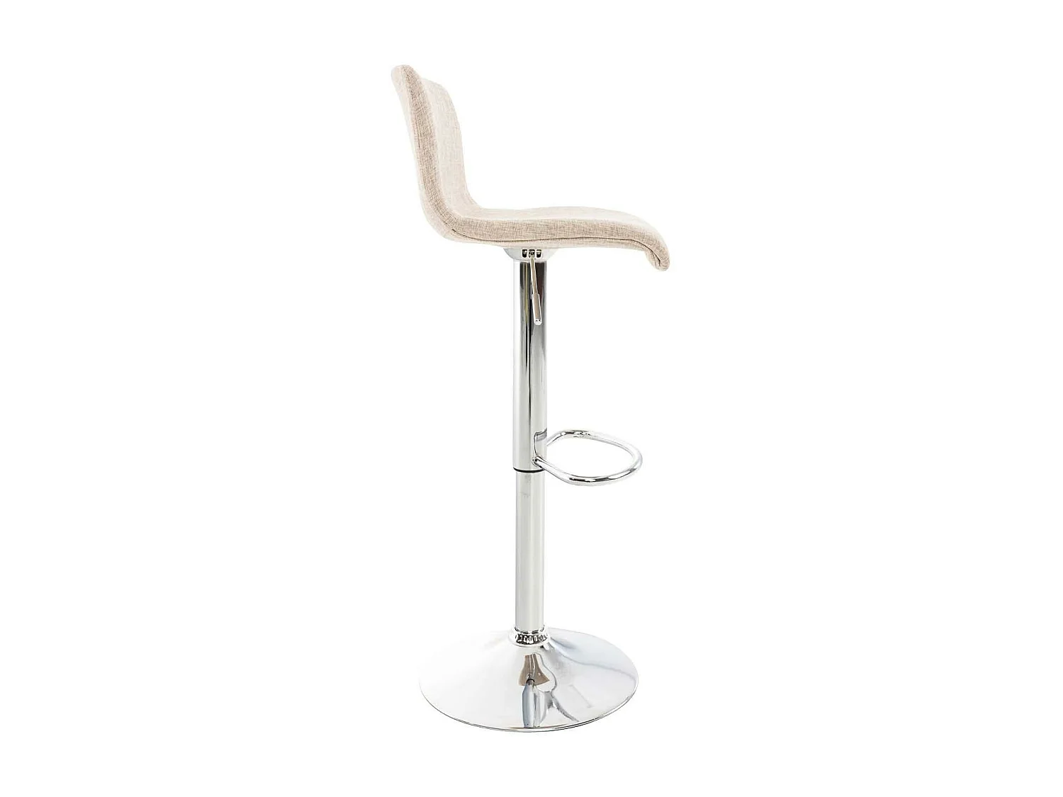 Lot de 2  Tabouret de bar - Tissu & Métal chromé - Crème - Hover