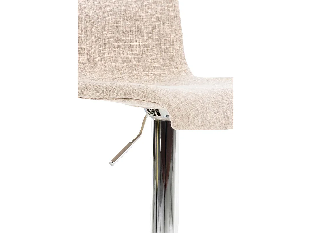 Lot de 2  Tabouret de bar - Tissu & Métal chromé - Crème - Hover