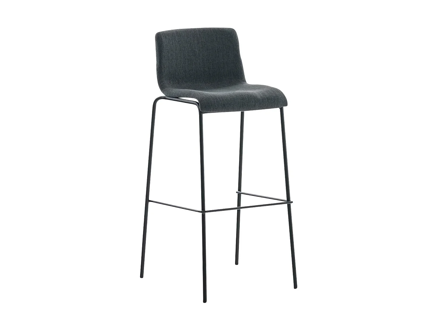 Tabouret de bar - Tissu & Noir - Gris foncé - Hoover